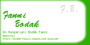 fanni bodak business card